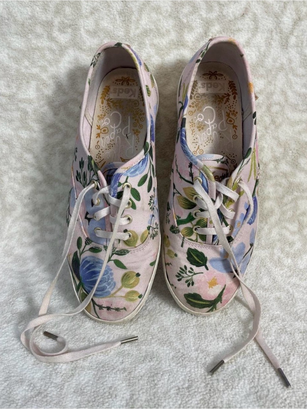 Keds Pink Floral Canvas Lace-Up Sneakers